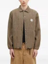 Darkpark Collared Check Jacket In Brown
