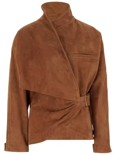 Darkpark Contour Cindy Suede Jacket In Brown