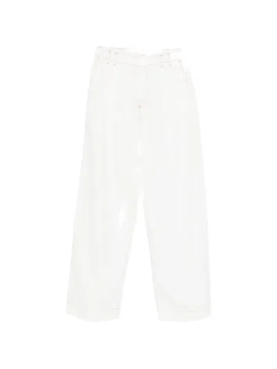 Darkpark Contrast-stitch Trousers In White