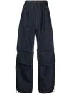 Darkpark Contrast-stitching Cotton Wide-leg Jeans In Blue