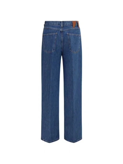 Darkpark Blue Cotton Relaxed Fit Jeans