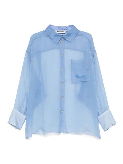 Darkpark Cornflower Blue Silk Semi-transparent Shirt