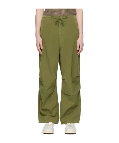 Darkpark Cotton Canvas Trousers In Green