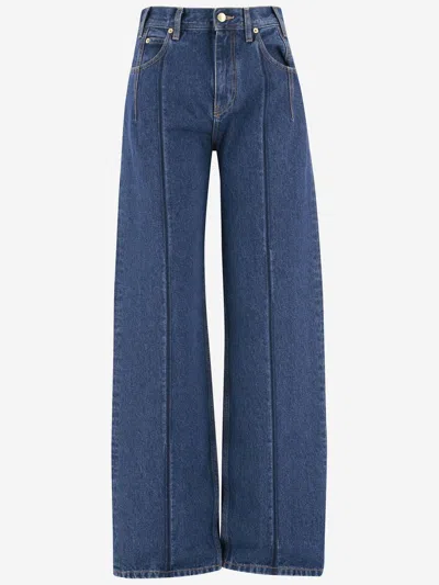 Darkpark Cotton Denim Pants In Blue