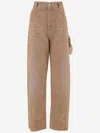 Darkpark Side-embellishment Bleached Wide-leg Jeans In Brown