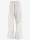 Darkpark Cotton Trousers With Drawstring And Wide Leg In White
