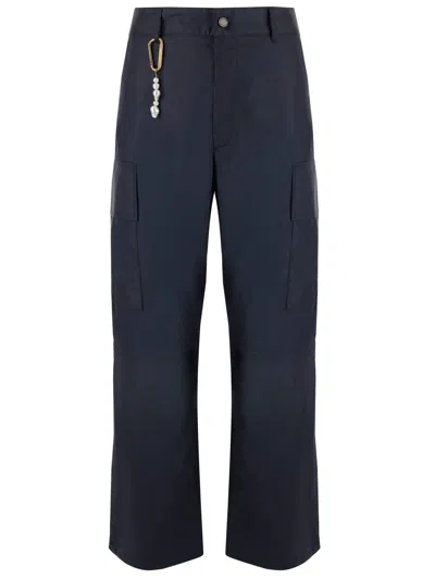 Darkpark Cotton Saint Cargo Pants In Blue Navy