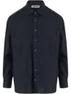 Darkpark Structured Cotton Shirt In Blue