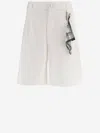 Darkpark Beige Cotton Shorts In White