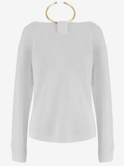Darkpark Cotton Top With Metal Ring In White