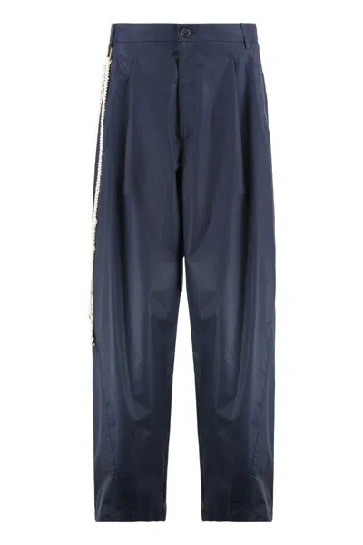 Darkpark Cotton Trousers In Blue