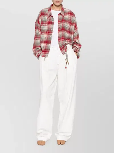 Darkpark Cotton Wide-leg Trousers In White