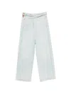 Darkpark 크로스오버 웨이스트 와이드 진 In White