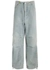 Darkpark Daisy Jeans In Cyan Cotton In Light Blue