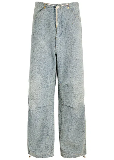Darkpark Daisy Jeans In Cyan Cotton In Light Blue