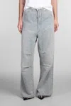 Darkpark Daisy Jeans In Cyan Cotton In Cyan