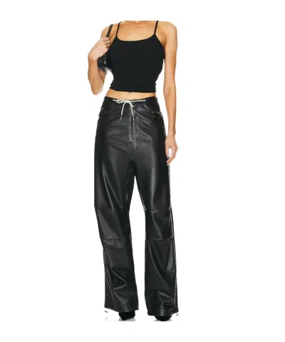 Darkpark Daisy Plonge Nappa Leather Military Trousers In Black