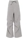 Darkpark 'daisy' Drawstring Waist Wide Leg Trousers In Grey