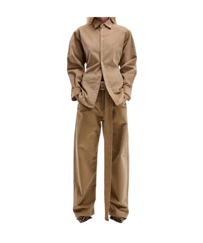 Darkpark Dalila Belt Relaxed Corduroy Pants In Brown