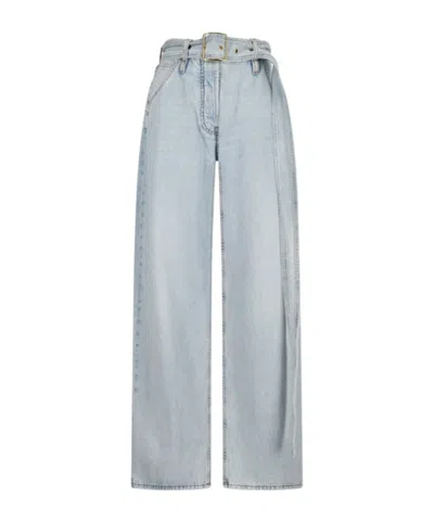 Darkpark Dalila Belted Denim Jeans In Gray