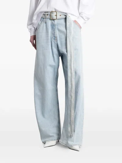 Darkpark Dalila Belted Wide-leg Jeans In Blue