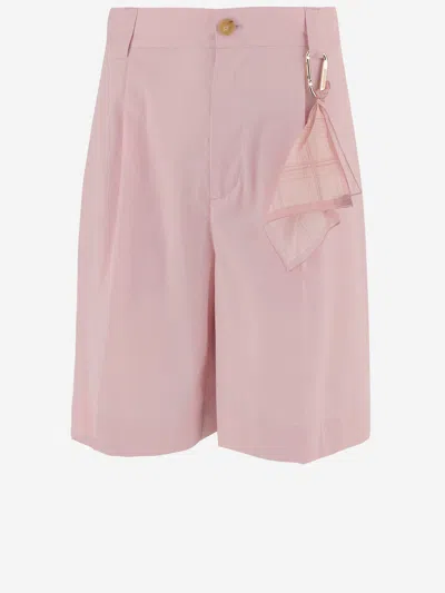 Darkpark Daniel Short Pants In Stretch Cotton Blend In Pink