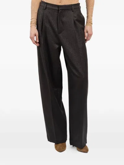 Darkpark Danielle Pleated Trousers In Brown