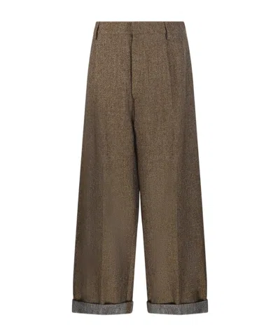 Darkpark Danielle Wide Leg Trouser In Brown