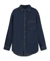 Darkpark Dark Blue Cotton Denim Shirt In Blue