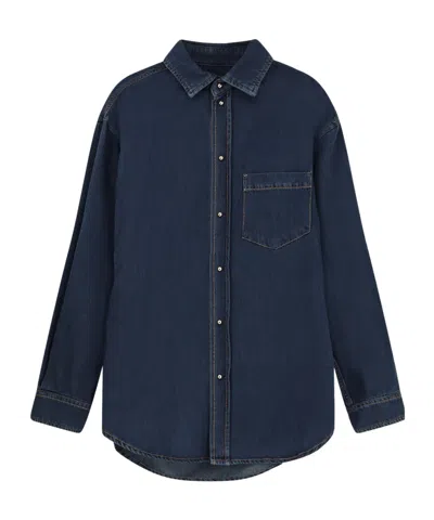 Darkpark Dark Blue Cotton Denim Shirt