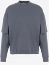 Darkpark Dark Grey Troy Double Sleeve T-shirt In Gray