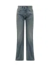 Darkpark Blue Denim Straight Leg Jeans In Blue