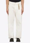 Darkpark Regular Fit David Denims With Drawstring And Chain 28cm In White