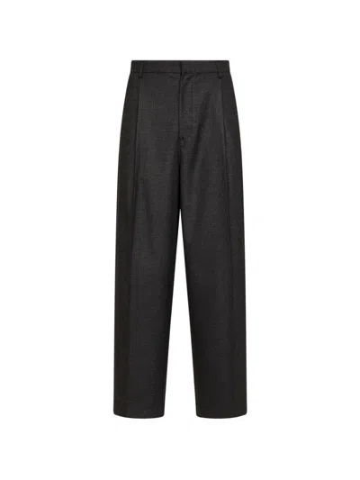 Darkpark Davide Micro-houndstooth Wide-leg Trousers In Black