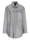 Darkpark Denim-effect Collared Shirt In Gray