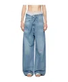 Darkpark Blue Ines Fold Over Jeans In Blue