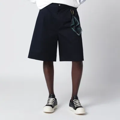 Darkpark Denis Navy Blue Cotton Bermuda Shorts