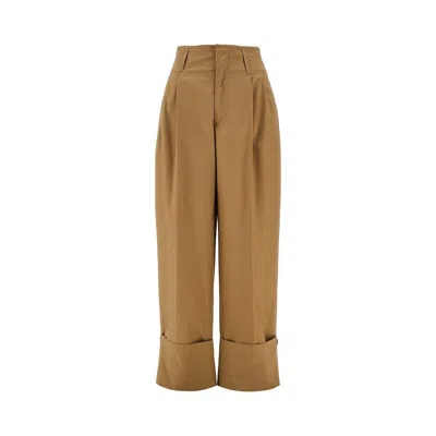 Darkpark 'diana' Cuffed Poplin Pants In Beige