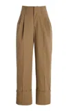 Darkpark Diana High-rise Stretch-cotton Straight-leg Pants In Camel