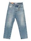 Darkpark Distressed Cotton Jeans In Blue