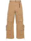 Darkpark Distressed Straight-leg Trousers In Brown