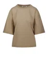 Darkpark Doyle Draped Short Sleeved T-shirt In Neutrals