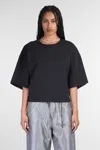 Darkpark Doyle Cropped Draped Short Sleeve Tee In Black