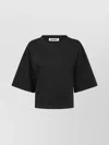 Darkpark Doyle Cropped Draped Short Sleeve Tee In Black