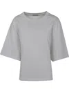 Darkpark Doyle Cropped Draped Short Sleeve Tee Clothing In White
