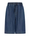 Darkpark Drawstring Denim Shorts In Blue