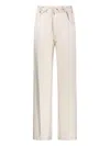 Darkpark Drawstring Pocketed Straight Trousers In White