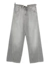 Darkpark Drawstring-waist Wide-leg Jeans In Gray