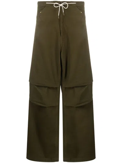 Darkpark Drawstring-waistband Cotton Trousers In Green