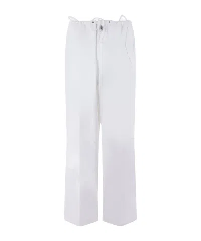 Darkpark Drawstring Wide Leg Trousers In White